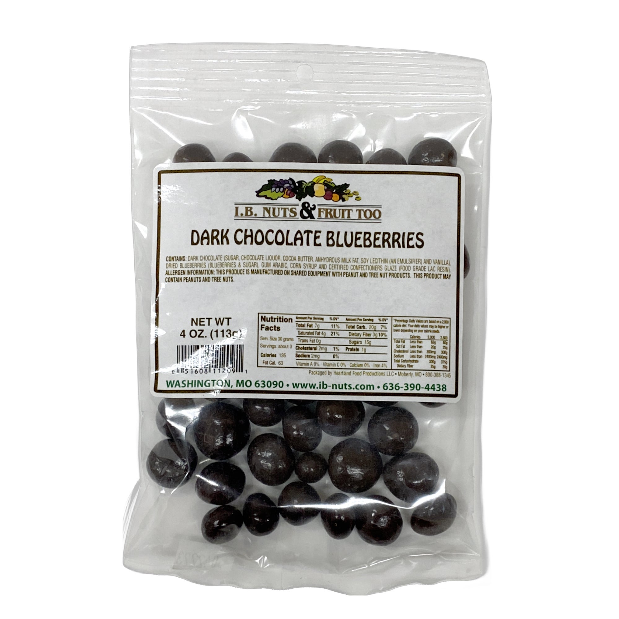 Dark Chocolate Blueberries 4 oz | IB Nuts | Premier Gifting Solutions ...